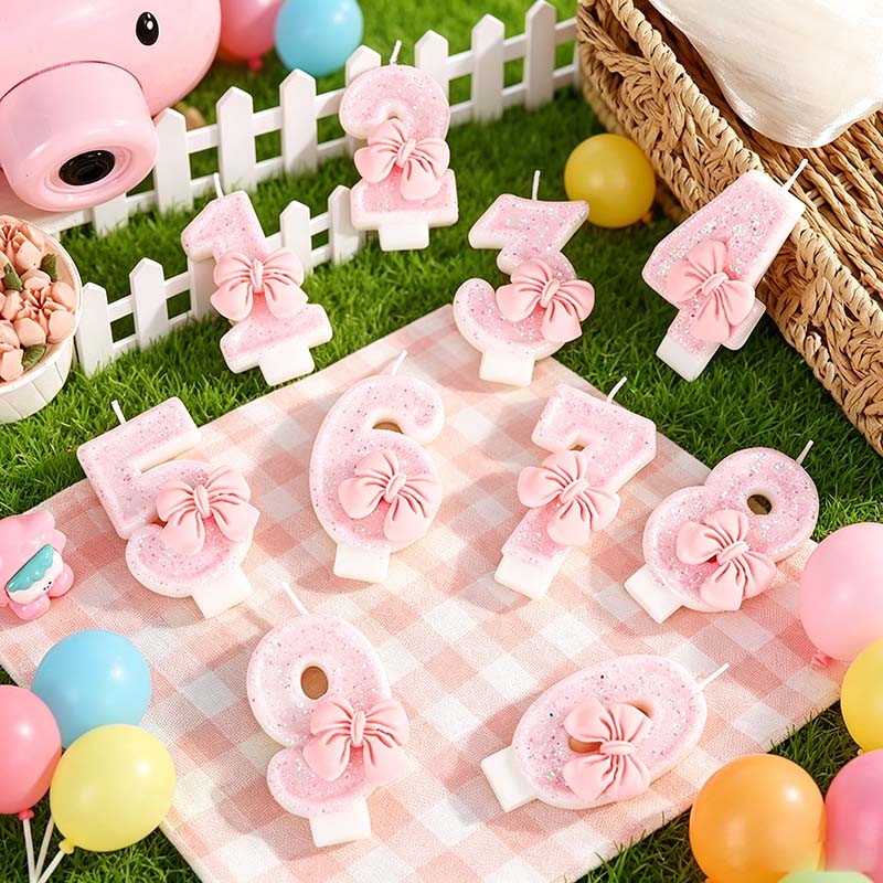 Pink Bow 3D Number Cake Candle - đánh giá và giá Unity Candle Set