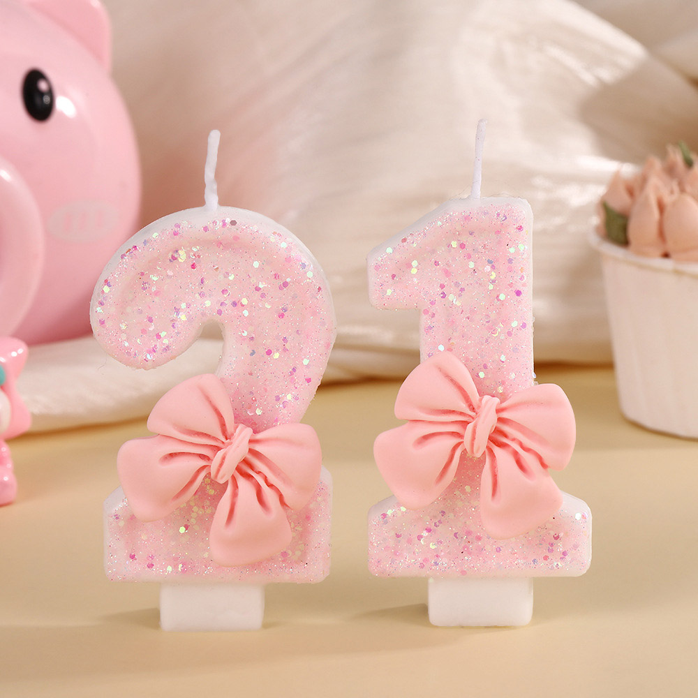 Pink Bow 3D Number Cake Candle - đánh giá và giá Unity Candle Set