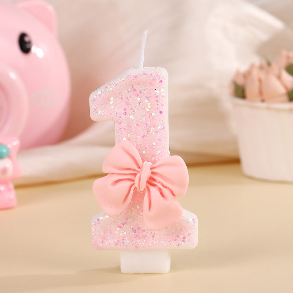 Pink Bow 3D Number Cake Candle - đánh giá và giá Unity Candle Set