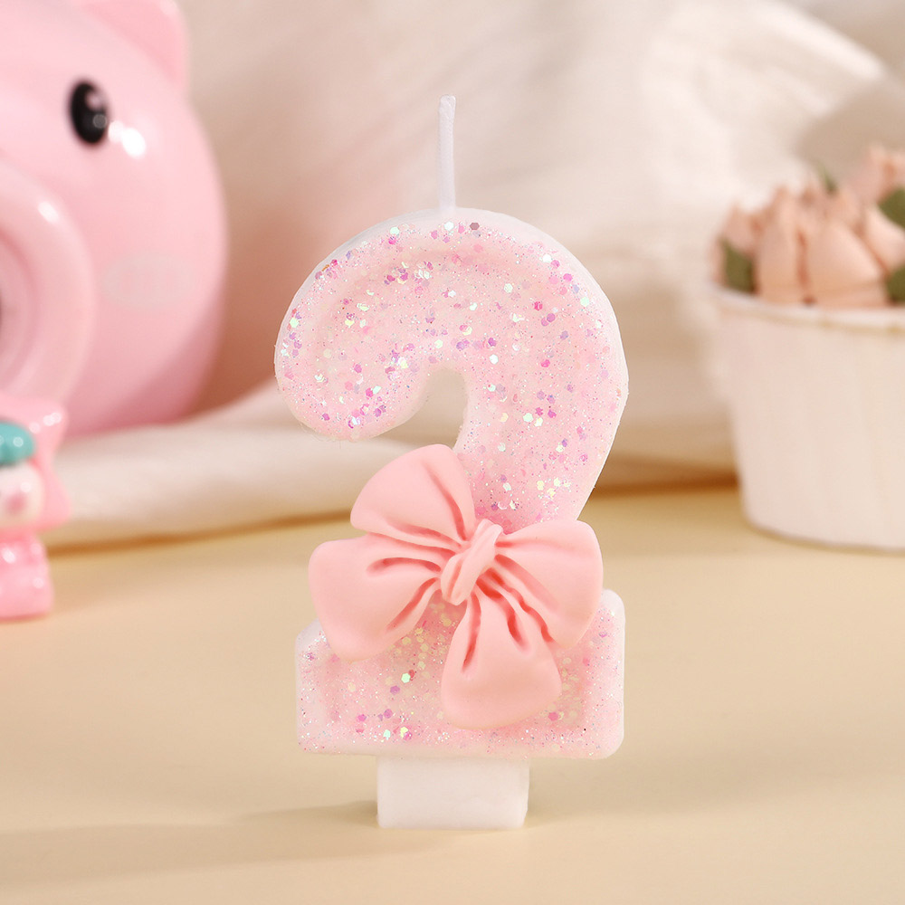 Pink Bow 3D Number Cake Candle - đánh giá và giá Unity Candle Set