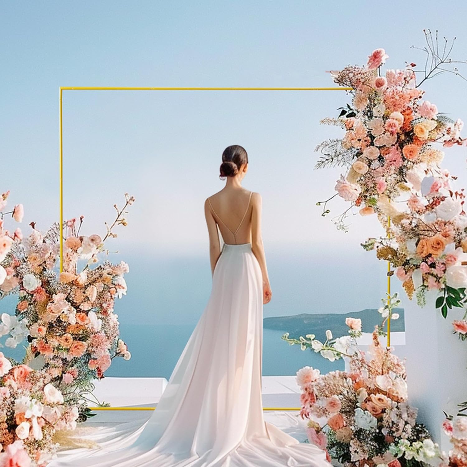6.6FTx6.6FT Gold Wedding Arch  - đánh giá và giá Wedding Balloon Arch