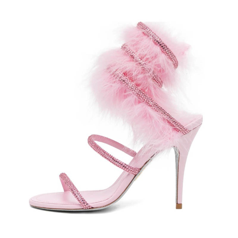 Pink fur ankle warp crystal hi - đánh giá và giá Wedding Super
