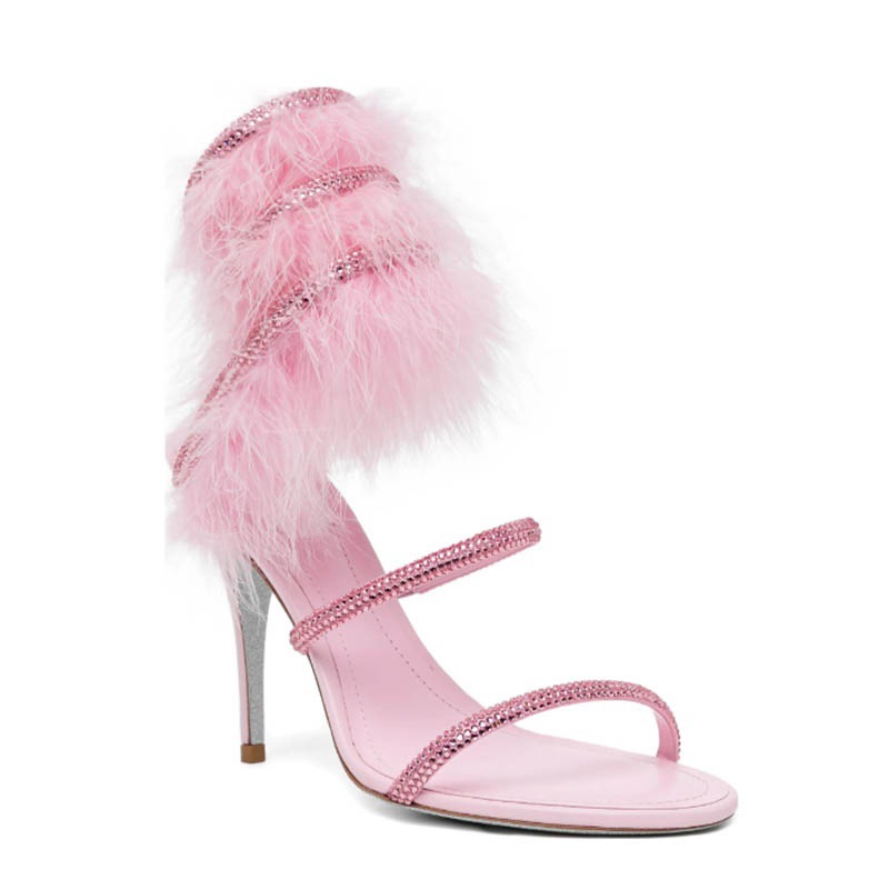 Pink fur ankle warp crystal hi - đánh giá và giá Wedding Super