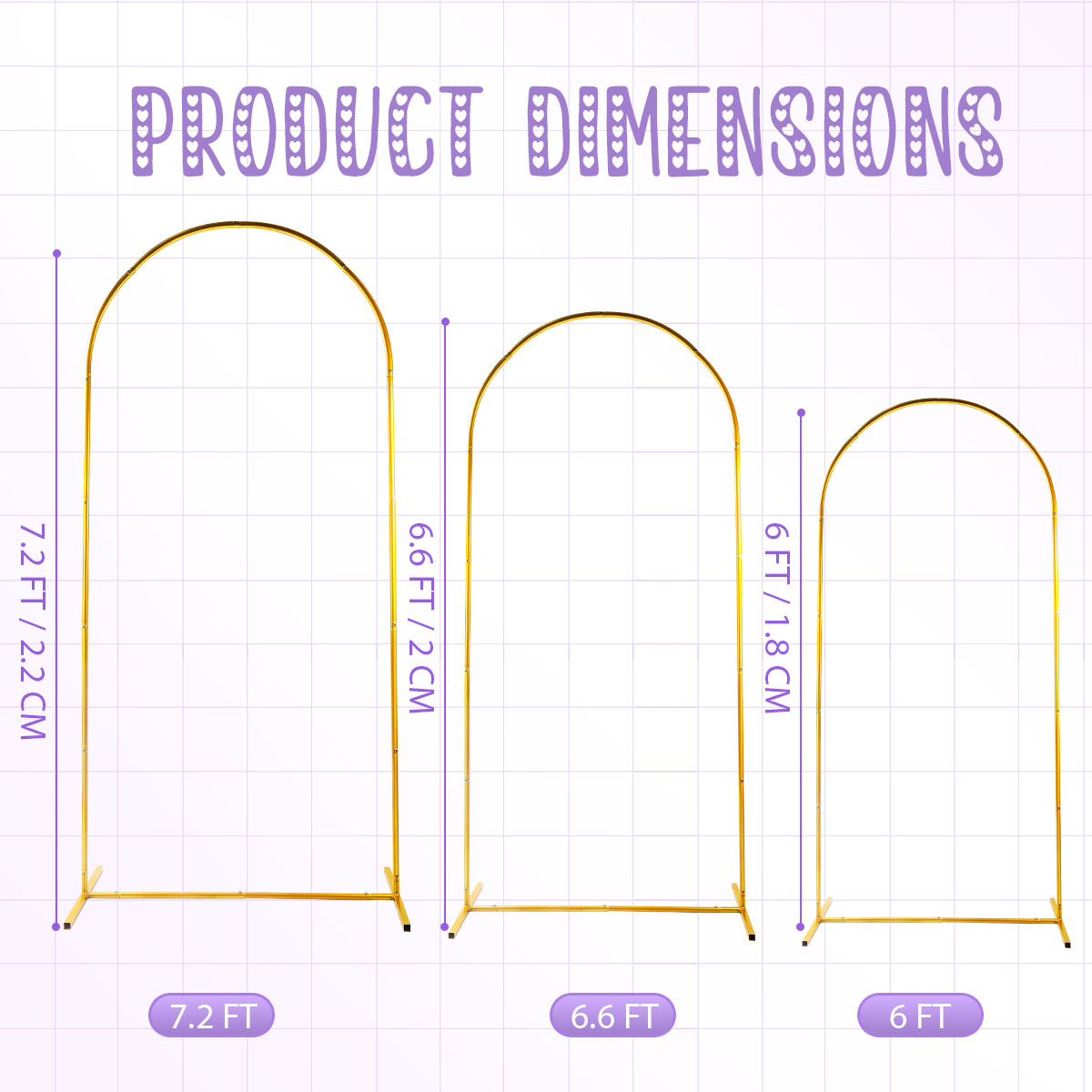 3Pack Golden Metal Arch Kits,  - đánh giá và giá Wedding Balloon Arch